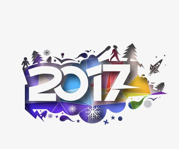 Feliz Ano Novo 2017 Holiday Vector —  Vetores de Stock