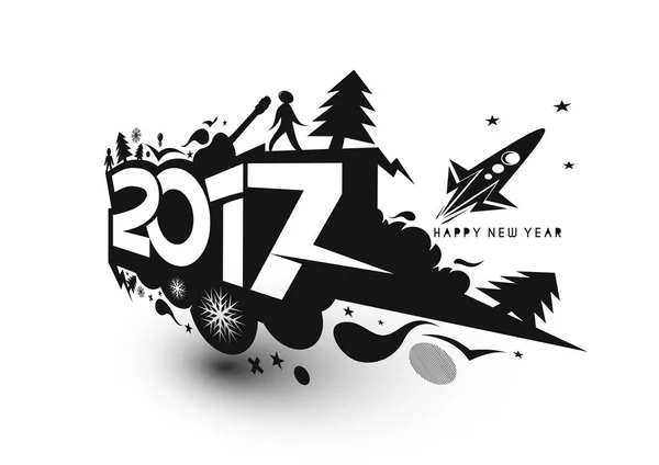 Szczęśliwego nowego roku 2017 wakacje wektor — Wektor stockowy