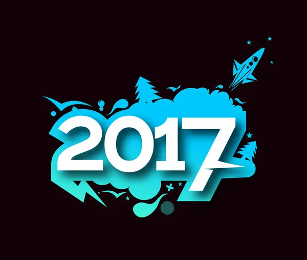 Feliz Ano Novo 2017 Holiday Vector — Vetor de Stock