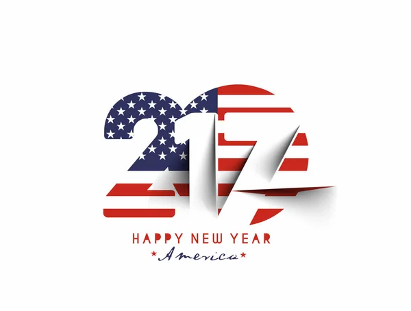 Bonne année 2017 avec U.S.A Flag Pattern Texte — Image vectorielle