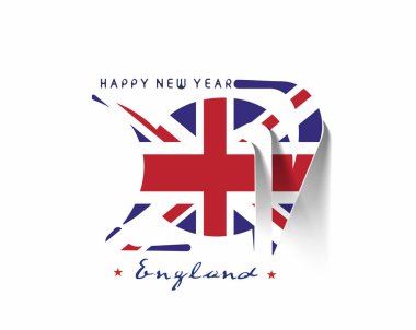 Mutlu yeni yıl 2017 İngiltere'de bayrak desenli 