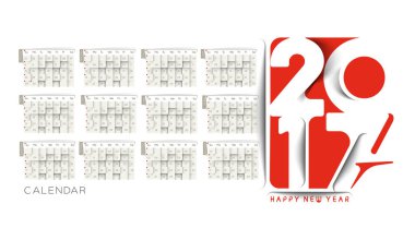 Mutlu yeni yıl 2017 takvim