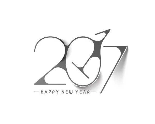 Feliz año nuevo 2017 Diseño de texto — Archivo Imágenes Vectoriales