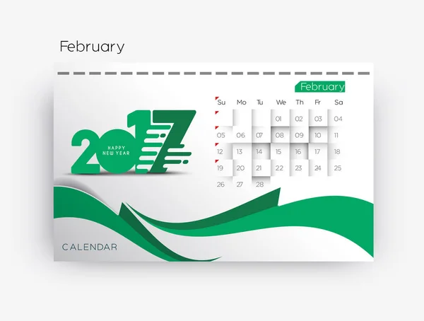 Gelukkig nieuw jaar 2017 kalender — Stockvector