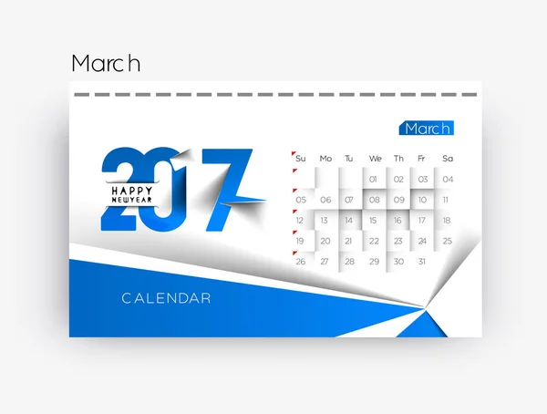 Frohes neues Jahr 2017 Kalender — Stockvektor