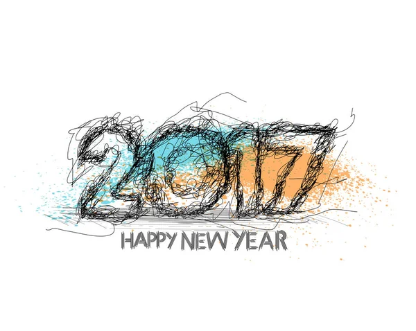Szczęśliwego nowego roku 2017 tekst Grunge projektowania — Wektor stockowy