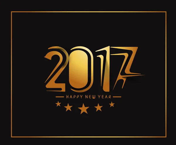 Szczęśliwego nowego roku 2017 złoty tekst projektu — Wektor stockowy