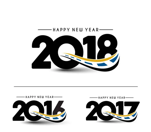 Mutlu yeni yıl 2018-2017 — Stok Vektör