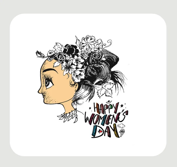 Feliz Día de la Mujer Diseño de tarjetas de felicitación . — Vector de stock