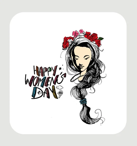 Feliz Día de la Mujer Diseño de tarjetas de felicitación . — Vector de stock