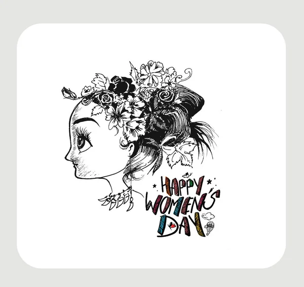 Feliz Día de la Mujer Diseño de tarjetas de felicitación . — Vector de stock