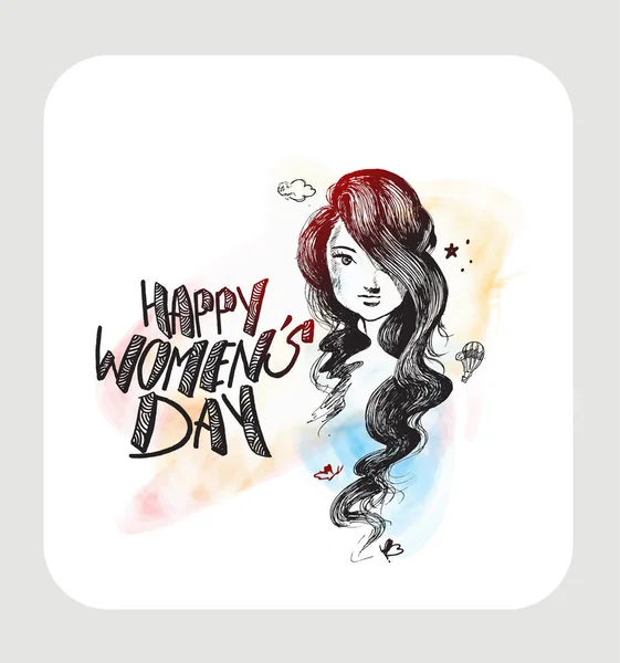 Feliz Día de la Mujer Diseño de tarjetas de felicitación . — Vector de stock