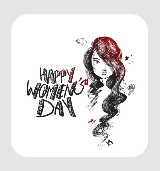 Happy Women's Day Design de carte de voeux . — Image vectorielle