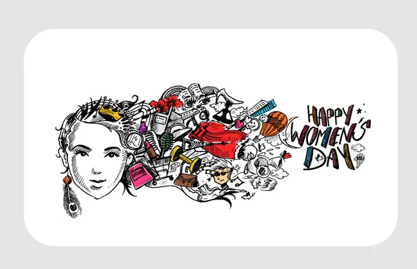 Happy Women's Day Design de carte de voeux . — Image vectorielle