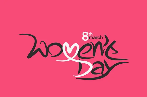 Gelukkig women's day stijlvolle typografie tekst — Stockvector