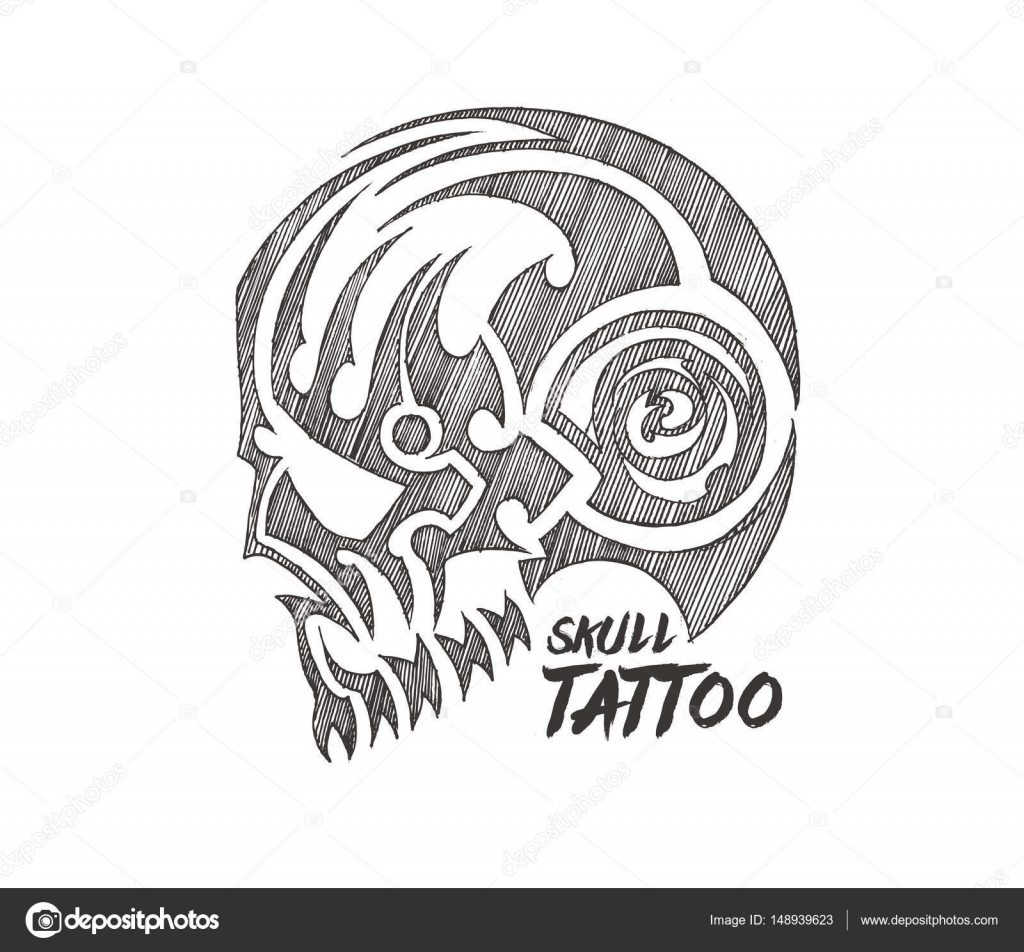 desenho de tatuagem tribal de fogo de crânio vetorial 11607442 Vetor no  Vecteezy