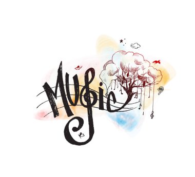 Renkli müzik notlar metin ile arka plan