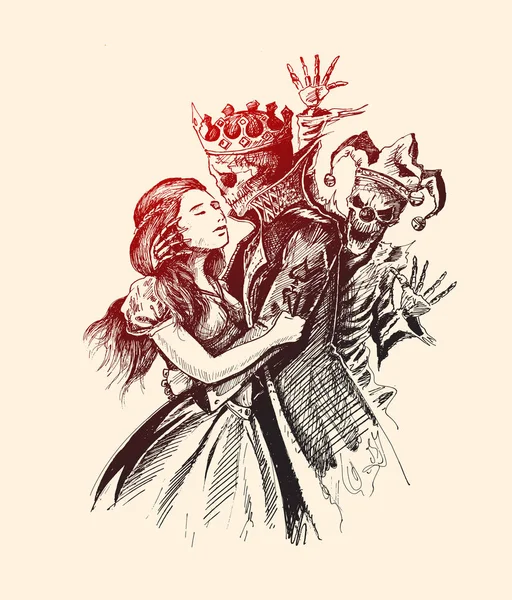 Beauty with beast - beast prince and girl Royalty Free Stock Vectors