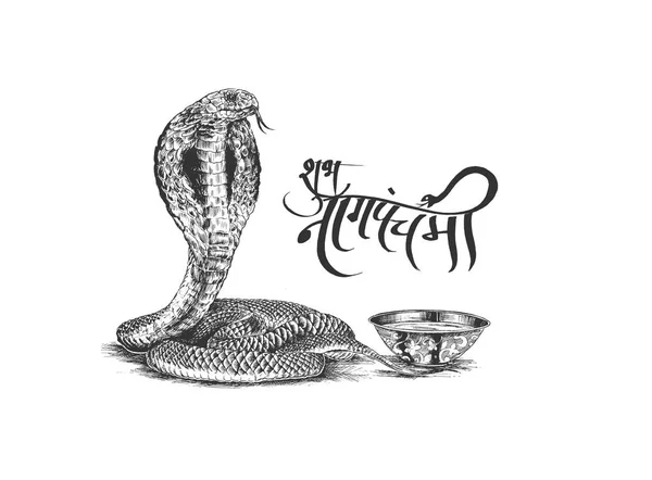 Щасливі mahashivaratri Шівратрі - Subh Nag Панча - плакат, — стоковий вектор