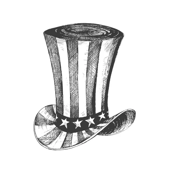 アメリカの独立記念日。アンクルサムの帽子 — ストックベクタ