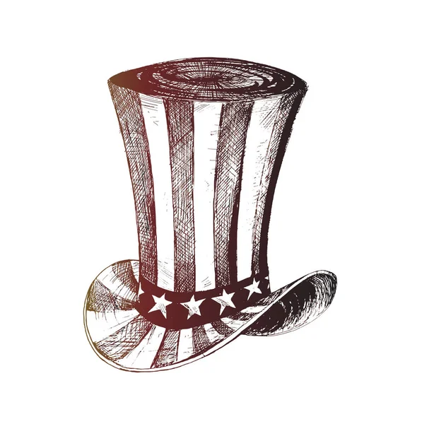 Amerika'da Bağımsızlık günü. Sam Amca şapka — Stok Vektör