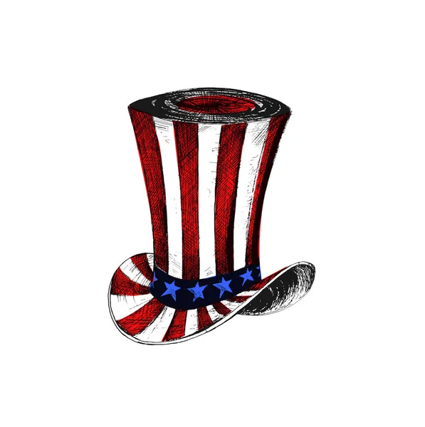 Dia da Independência na América. Tio Sam chapéu —  Vetores de Stock