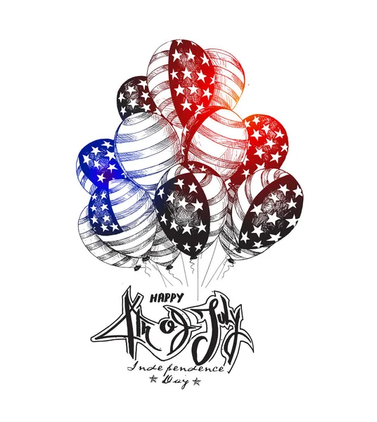 American Flag balloons, — Stock Vector