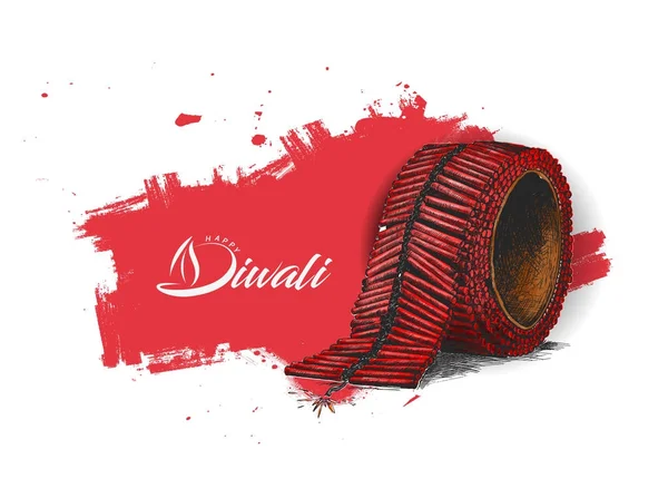 Diwali kraker, elle çizilmiş kroki vektör çizim.