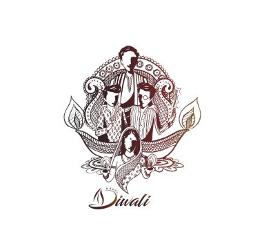 Diwali Festivali için mutlu Diwali yaratıcı arka plan.