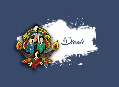 Diwali Festivali için mutlu Diwali yaratıcı arka plan.