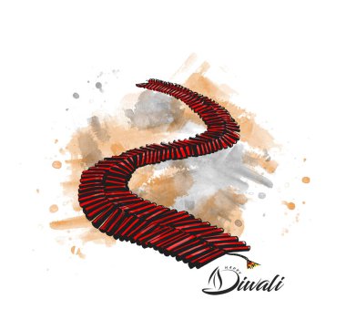 Diwali kraker, elle çizilmiş kroki vektör çizim.