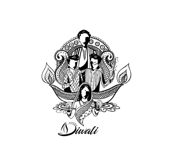 Diwali Festivali için mutlu Diwali yaratıcı arka plan.