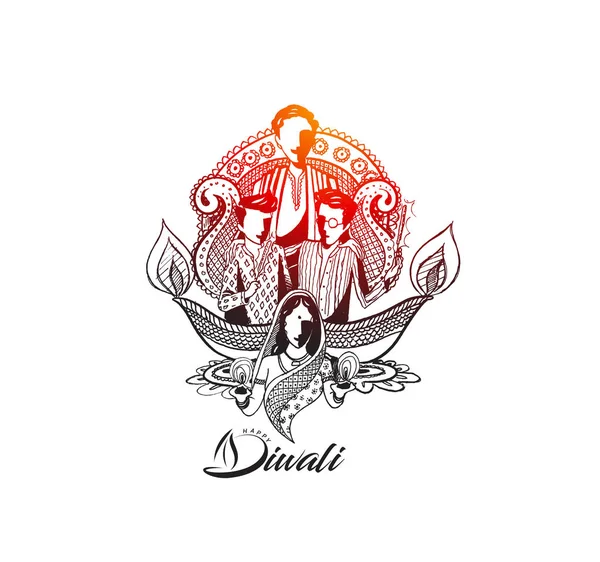 Diwali Festivali için mutlu Diwali yaratıcı arka plan.