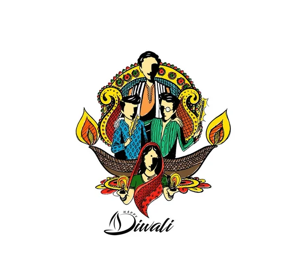 Diwali Festivali için mutlu Diwali yaratıcı arka plan.