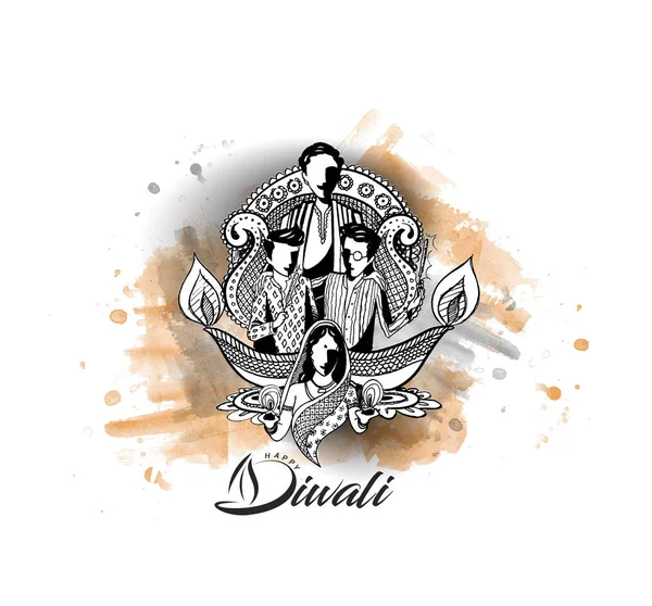 Diwali Festivali için mutlu Diwali yaratıcı arka plan. — Stok Vektör