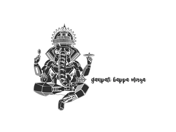 Robot stijl vector olifant God Ganesha - Happy Ganesh Chaturthi — Stockvector