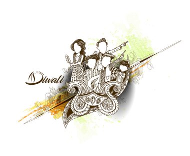 Diwali Festivali için mutlu Diwali yaratıcı el ilanı.