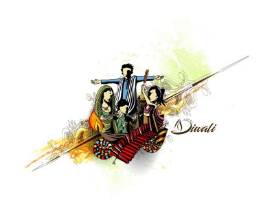Diwali Festivali için mutlu Diwali yaratıcı el ilanı.