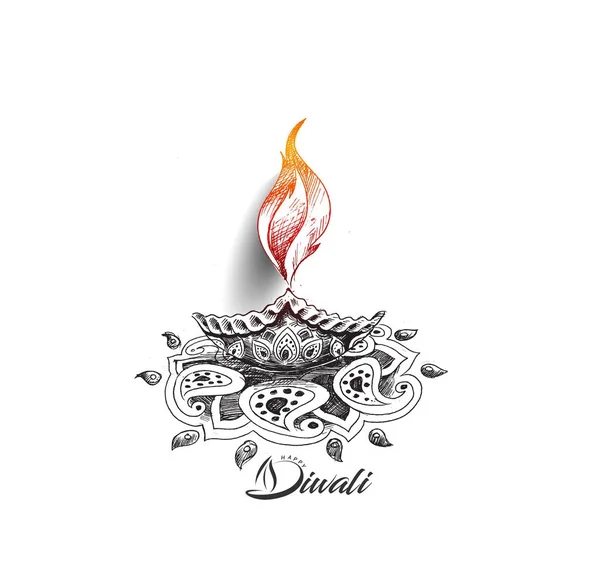 Diwali festival olielamp - diya — Stockvector