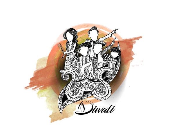 Folheto criativo Happy Diwali para o festival Diwali . — Vetor de Stock