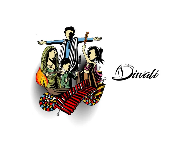 Diwali Festivali için mutlu Diwali yaratıcı el ilanı.