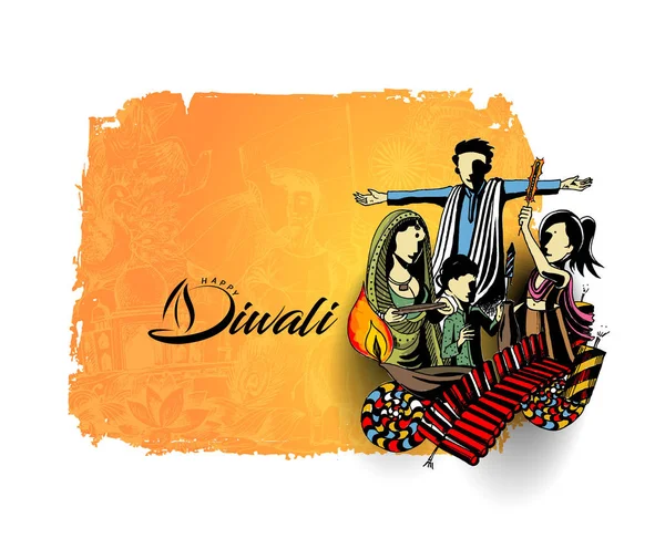Diwali Festivali için mutlu Diwali yaratıcı el ilanı.