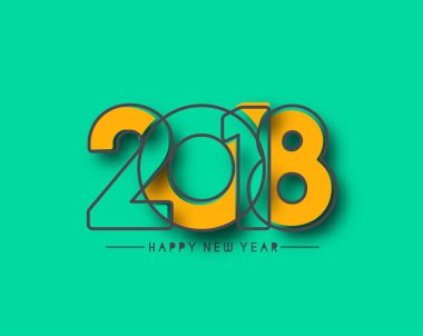 Mutlu yeni yıl 2018 metin tasarım.