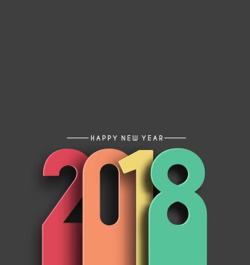 Mutlu yeni yıl 2018 metin tasarım.