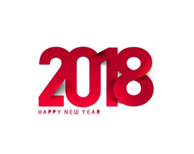 Mutlu yeni yıl 2018 metin tasarım.