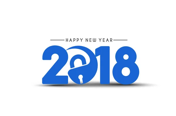 Feliz año nuevo 2018 con el diseño de texto de bloqueo — Archivo Imágenes Vectoriales