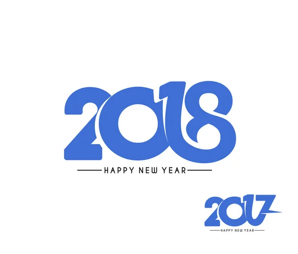 Happy new year 2017 and 2018 Text Design — Stock Vector