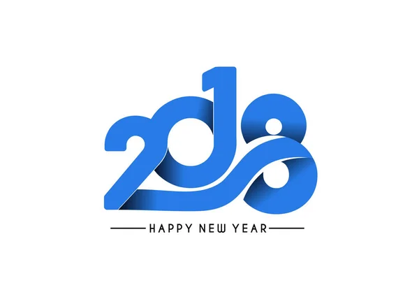 Happy new year 2018 Text Design. — Stock Vector