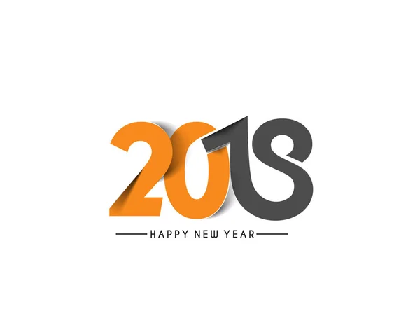 Happy new year 2018 Text Design. — Stock Vector