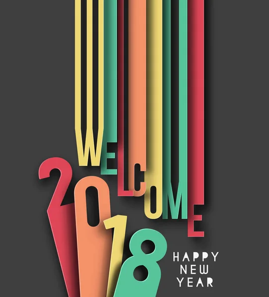 Feliz Año Nuevo 2018 diseño de texto . — Archivo Imágenes Vectoriales